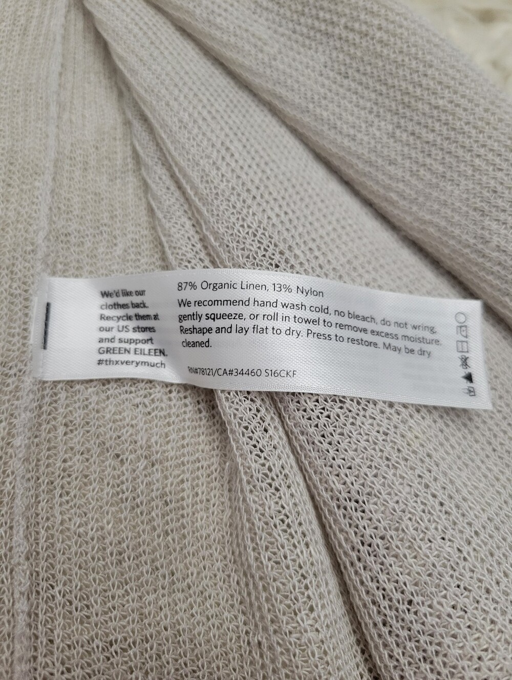Eileen Fisher Sleeveless Long Open-Front Duster in Light Cream - Picture 6 of 11
